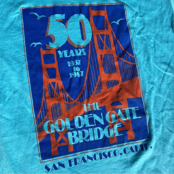 Vint. 1987 Golden Gate Bridge 50th Ann. shirt - Picture 3 of 3